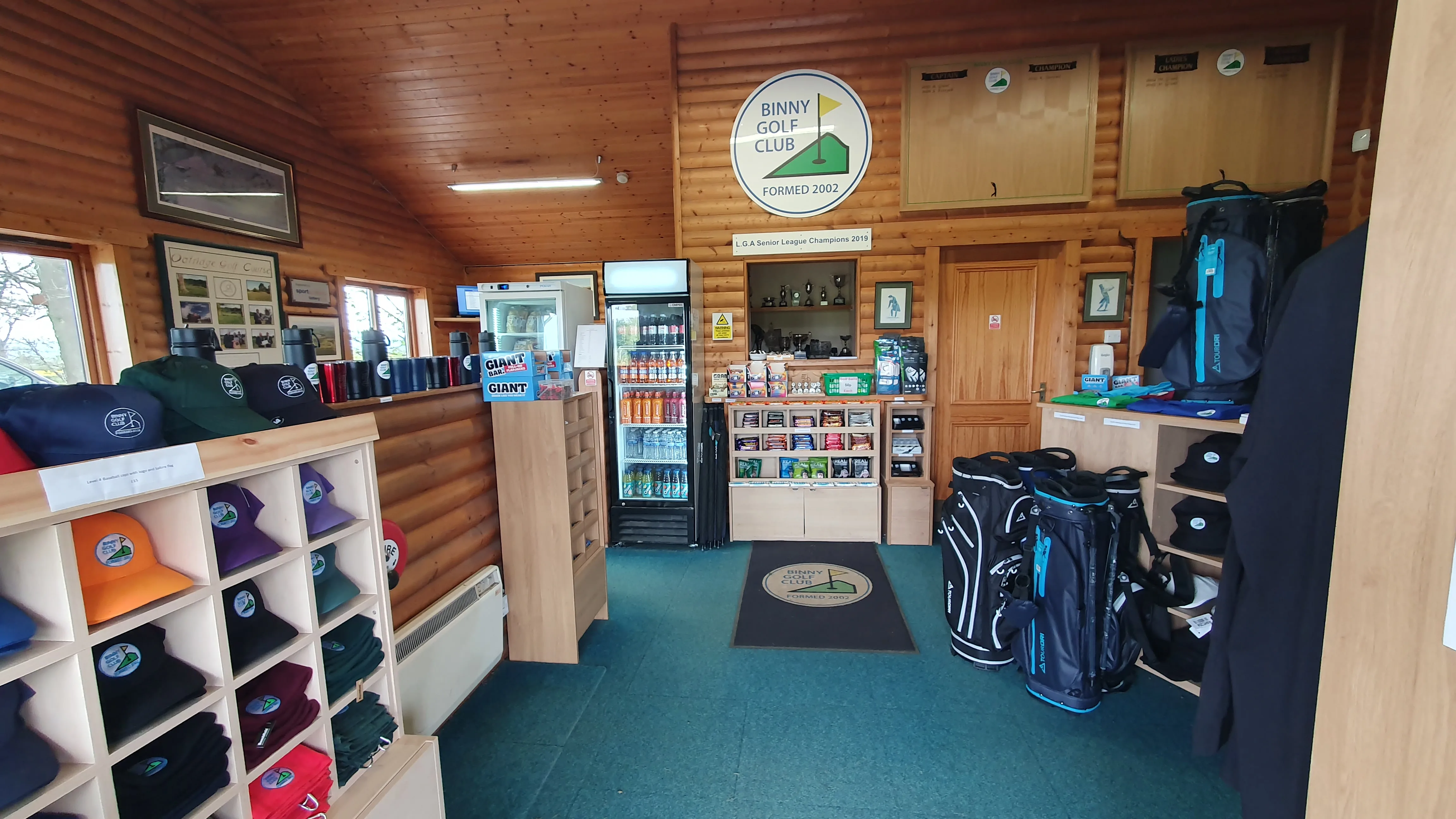 Inside the Binny Golf Club clubhouse