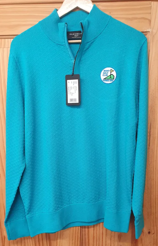 Glenmuir Quarter Zip Patterned Light Blue